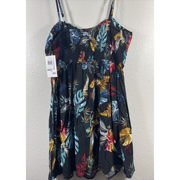 Pacific Vibes Floral Dress Sleeveless with Padded Bra Hawaiian Size XL - Picture 7 of 15